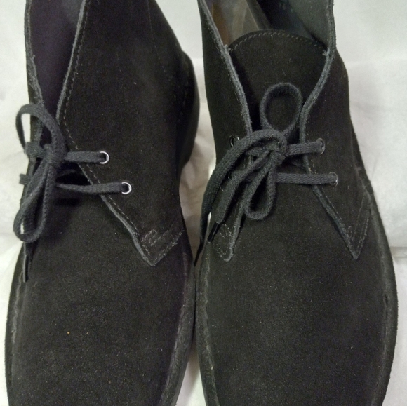 ?Clarks Boots Chukka Ankle Black Suede Leather Lace Up Size 8M  New main image 8